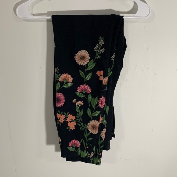 Alfani Pants - Alfani black slacks with floral bottom half, good condition button & slide clasp